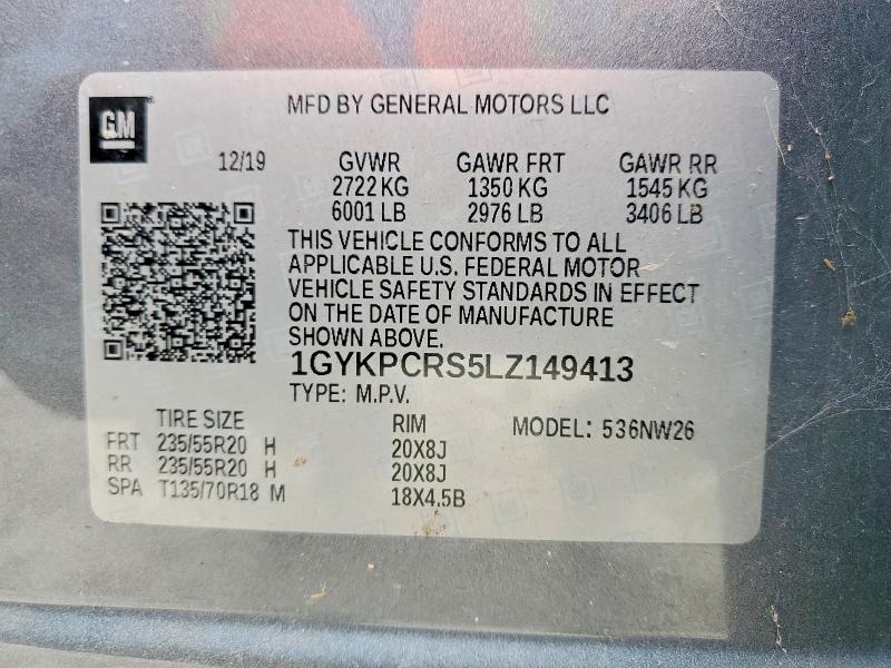 Aukcja sprzedaży 2020 Cadillac Xt6, vin: 1GYKPCRS5LZ149413, numer aukcji: 78095765