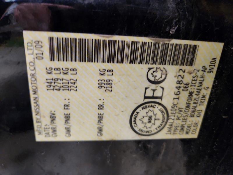 2009 Nissan Altima მანქანა იყიდება აუქციონზე, vin: 1N4AL21E09C164822, აუქციონის ნომერი: 76223485