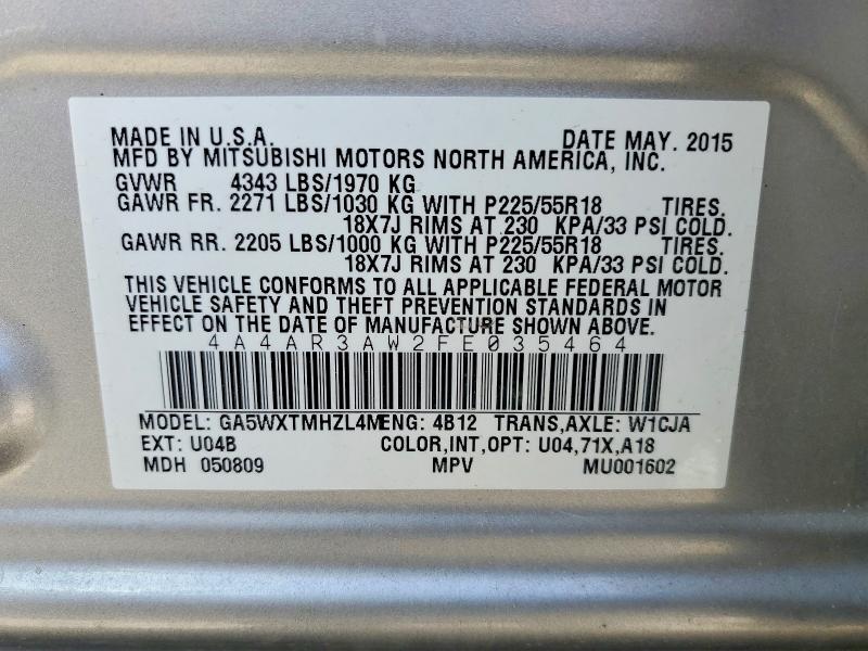 Продаж на аукціоні авто 2015 Mitsubishi Outlander Sport, vin: 4A4AR3AW2FE035464, номер лоту: 76226205