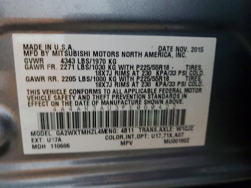 Aukcja sprzedaży 2015 Mitsubishi Outlander Sport, vin: 4A4AR3AU3FE060422, numer aukcji: 76988585