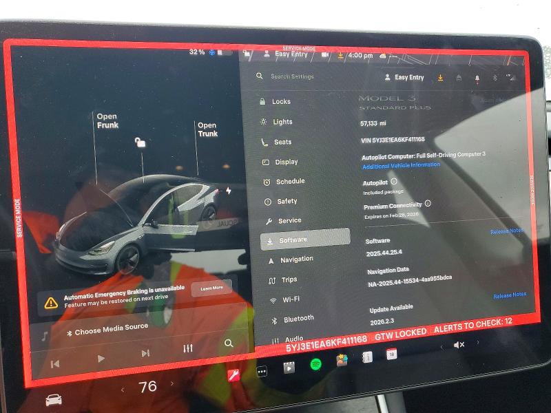 2019 Tesla Model 3 მანქანა იყიდება აუქციონზე, vin: 5YJ3E1EA6KF411168, აუქციონის ნომერი: 77694635