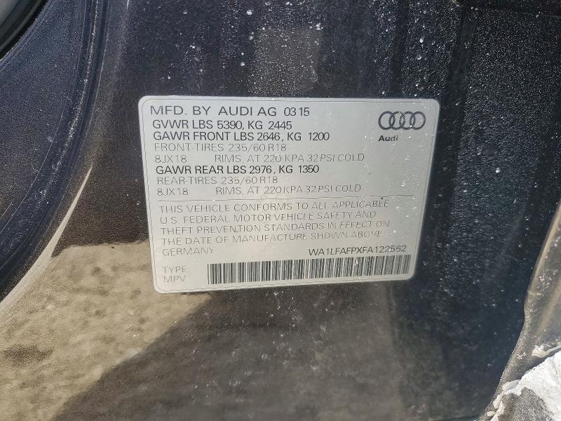75868945 :رقم المزاد ، WA1LFAFPXFA122562 vin ، 2015 Audi Q5 مزاد بيع