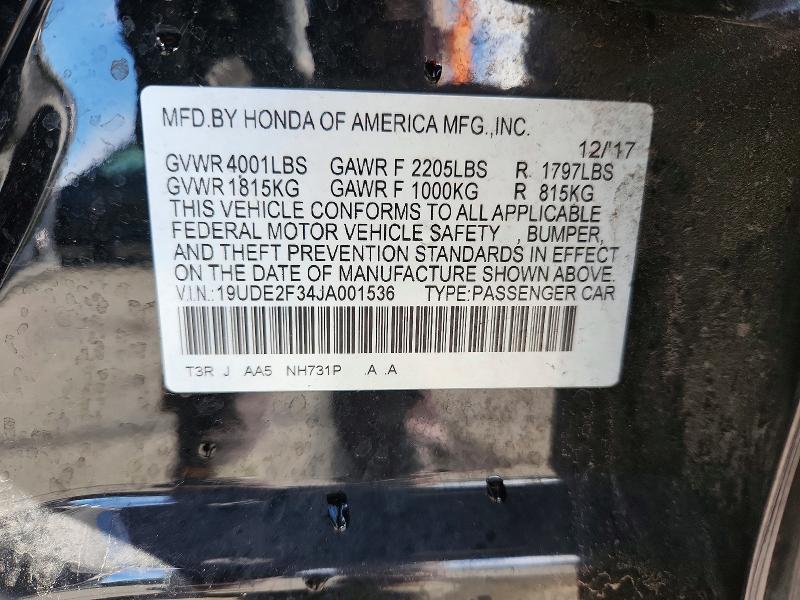 Aukcja sprzedaży 2018 Acura Ilx, vin: 19UDE2F34JA001536, numer aukcji: 78721925