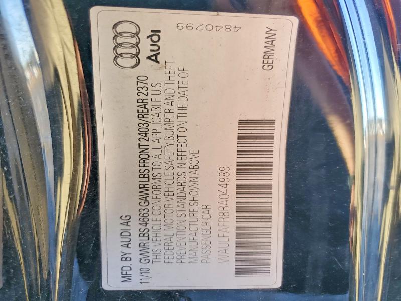 2011 Audi A5 მანქანა იყიდება აუქციონზე, vin: WAULFAFR8BA044989, აუქციონის ნომერი: 75802895
