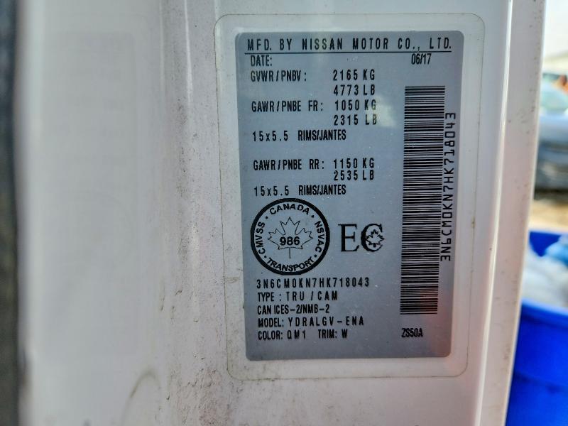76248795 :رقم المزاد ، 3N6CM0KN7HK718043 vin ، 2017 Nissan Nv200 مزاد بيع