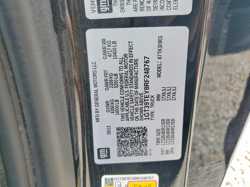 Aukcja sprzedaży 2024 Gmc Sierra, vin: 1GT39TEY8RF248767, numer aukcji: 77825645