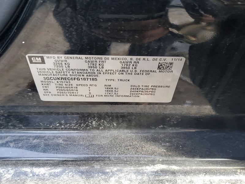 76979665 :رقم المزاد ، 3GCUKREC6FG187185 vin ، 2015 Chevrolet Silverado مزاد بيع