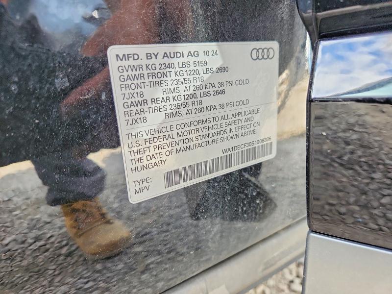 Aukcja sprzedaży 2025 Audi Q3, vin: WA1DECF30S1008306, numer aukcji: 76935645