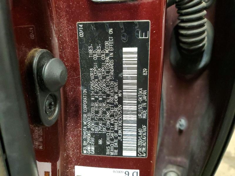 76271245 :رقم المزاد ، JTJBM7FXXE5075709 vin ، 2014 Lexus Gx مزاد بيع