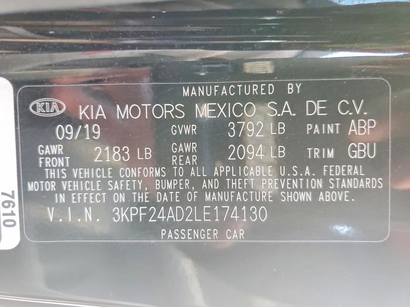 Продаж на аукціоні авто 2020 Kia Forte, vin: 3KPF24AD2LE174130, номер лоту: 76587995