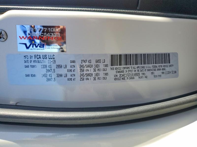 77599325 :رقم المزاد ، 2C4RC1FG7LR109929 vin ، 2020 Chrysler Pacifica مزاد بيع