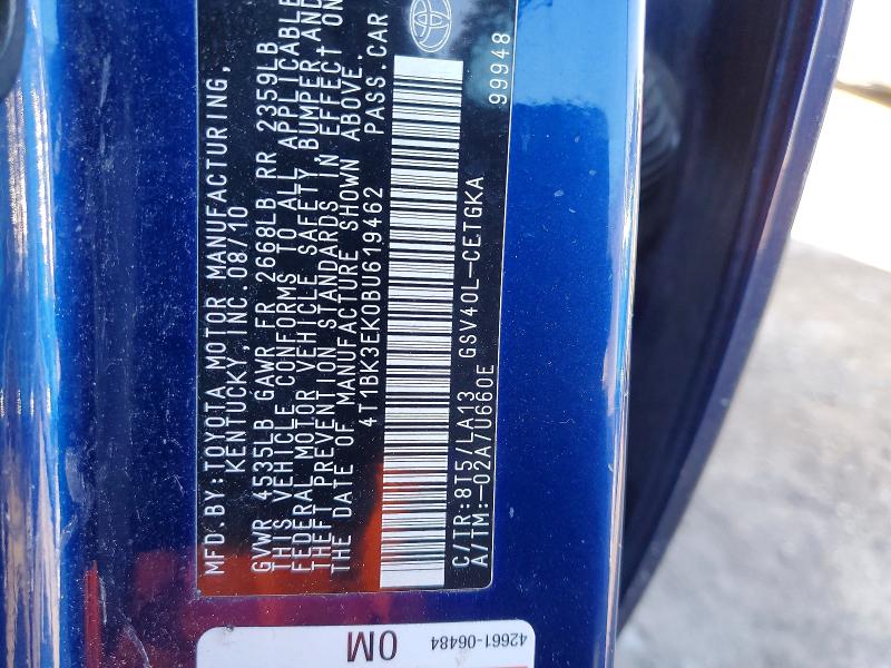 Aukcja sprzedaży 2011 Toyota Camry, vin: 4T1BK3EK0BU619462, numer aukcji: 76691595