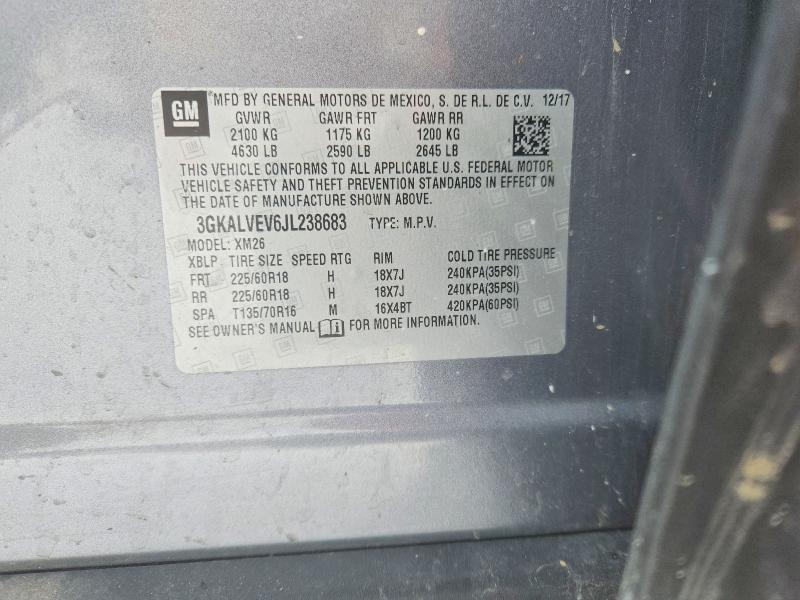 2018 Gmc Terrain მანქანა იყიდება აუქციონზე, vin: 3GKALVEV6JL238683, აუქციონის ნომერი: 78324355