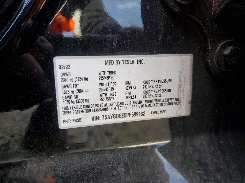 76546865 :رقم المزاد ، 7SAYGDEE5PF699182 vin ، 2023 Tesla Model Y مزاد بيع
