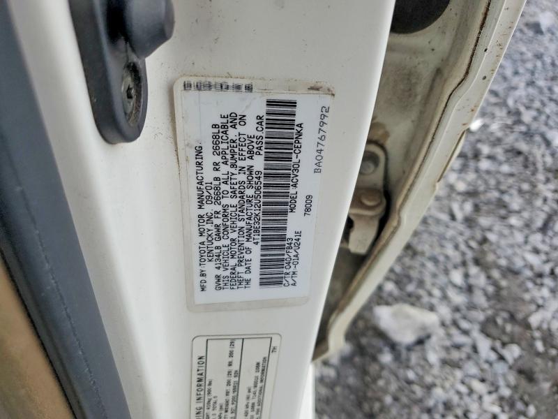 Продаж на аукціоні авто 2002 Toyota Camry, vin: 4T1BE32K12U506549, номер лоту: 77789165