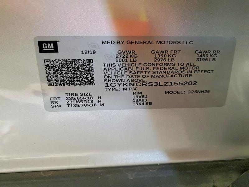 Продажа на аукционе авто 2020 Cadillac Xt5 Premiu, vin: 1GYKNCRS3LZ155202, номер лота: 77301325