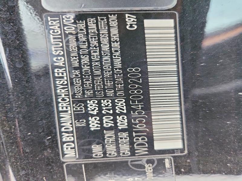 Продаж на аукціоні авто 2004 Mercedes-benz Clk, vin: WDBTJ65J54F089208, номер лоту: 77039185