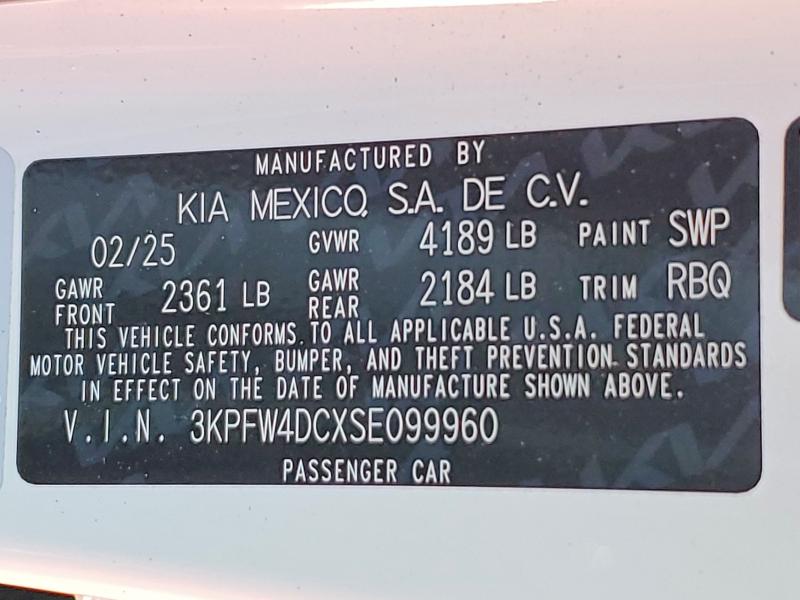 Продажа на аукционе авто 2025 Kia K4, vin: 3KPFW4DCXSE099960, номер лота: 77167475