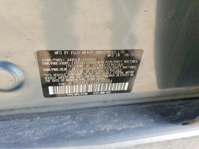Продажа на аукционе авто 2013 Subaru Forester, vin: JF2SHADC7DG428884, номер лота: 78755785