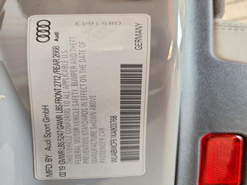 Продаж на аукціоні авто 2019 Audi Rs5, vin: WUABWCF51KA903768, номер лоту: 75161855