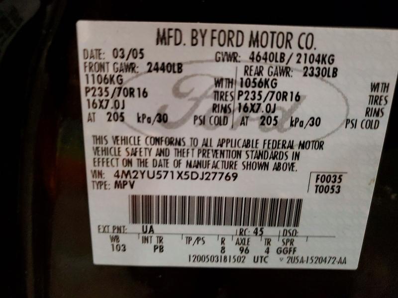 Aukcja sprzedaży 2005 Mercury Mariner, vin: 4M2YU571X5D127769, numer aukcji: 75201905