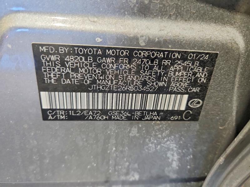 Aukcja sprzedaży 2024 Lexus Is, vin: JTHGZ1E26R5034527, numer aukcji: 76728285