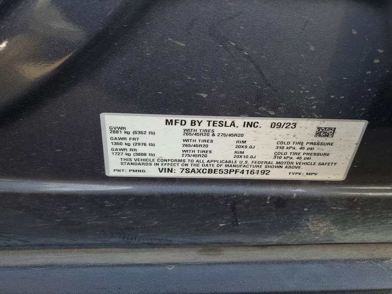 Aukcja sprzedaży 2023 Tesla Model X, vin: 7SAXCBE53PF416192, numer aukcji: 76723325