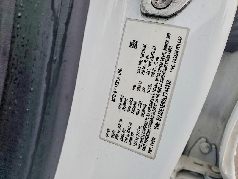 Aukcja sprzedaży 2020 Tesla Model 3, vin: 5YJ3E1EB6LF744433, numer aukcji: 77645235