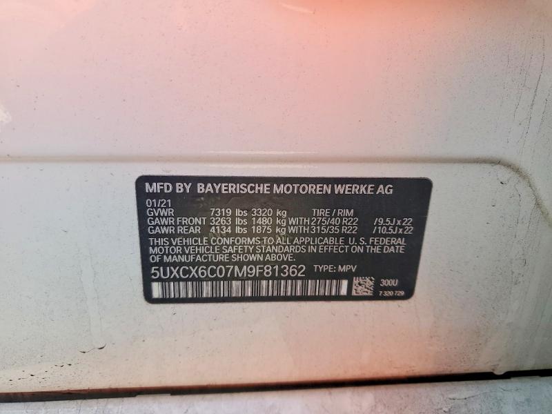 Aukcja sprzedaży 2021 Bmw X7, vin: 5UXCX6C07M9F81362, numer aukcji: 79256875