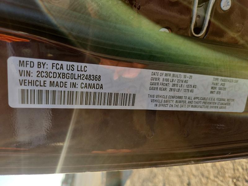 Aukcja sprzedaży 2020 Dodge Charger, vin: 2C3CDXBG0LH248368, numer aukcji: 76976275