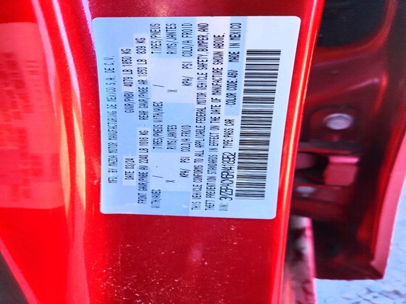 74750275 :رقم المزاد ، 3MZBPACM6RM418952 vin ، 2024 Mazda 3 مزاد بيع