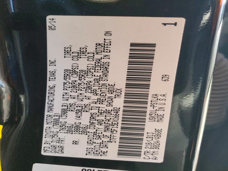 Продажа на аукционе авто 2014 Toyota Tundra, vin: 5TFFY5F15EX166402, номер лота: 76899365