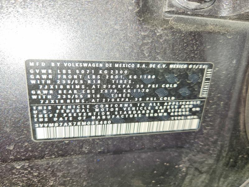 Aukcja sprzedaży 2024 Volkswagen Tiguan, vin: 3VVMB7AX7RM085480, numer aukcji: 78408225