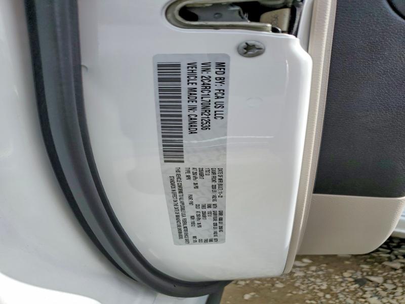 78341665 :رقم المزاد ، 2C4RC1L70NR212536 vin ، 2022 Chrysler Pacifica مزاد بيع