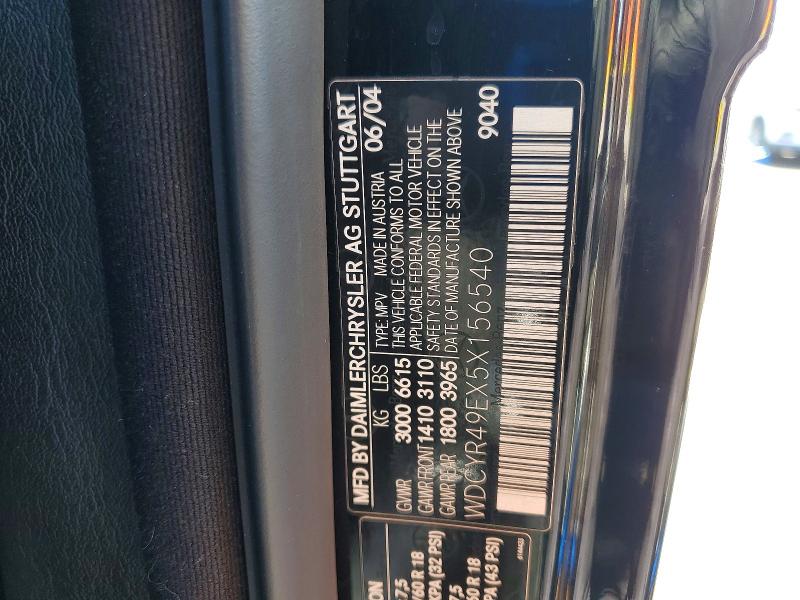 Aukcja sprzedaży 2005 Mercedes-benz G, vin: WDCYR49EX5X156540, numer aukcji: 78455415
