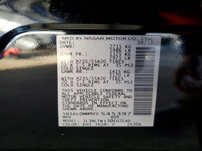 Продажа на аукционе авто 2015 Infiniti Qx60, vin: 5N1AL0MM9FC545397, номер лота: 77209265