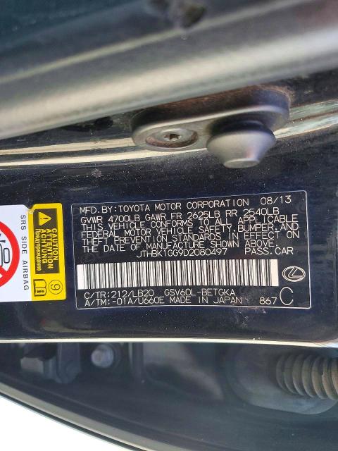 Продажа на аукционе авто 2013 Lexus Es, vin: JTHBK1GG9D2080497, номер лота: 76829705