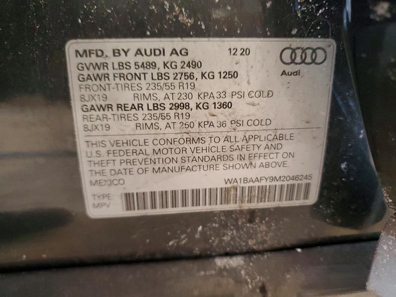 Продаж на аукціоні авто 2021 Audi Q5, vin: WA1BAAFY9M2046245, номер лоту: 77294555