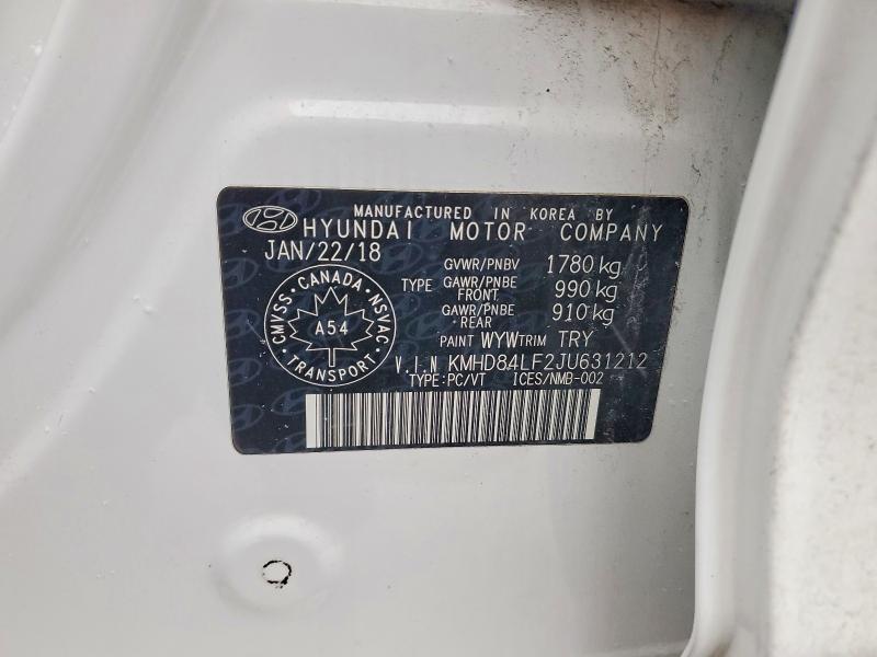 Продаж на аукціоні авто 2018 Hyundai Elantra, vin: KMHD84LF2JU631212, номер лоту: 76218945