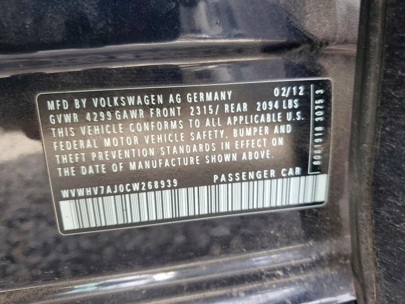 Aukcja sprzedaży 2012 Volkswagen Gti, vin: WVWHV7AJ0CW268939, numer aukcji: 78760985