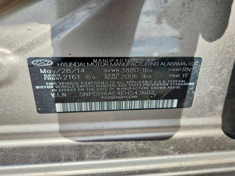 Продаж на аукціоні авто 2014 Hyundai Elantra, vin: 5NPDH4AE4EH543602, номер лоту: 76844705