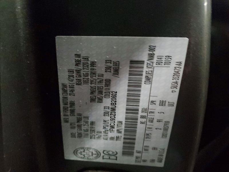 73835875 :رقم المزاد ، 1FMCU9DZ0MUB20602 vin ، 2021 Ford Escape مزاد بيع