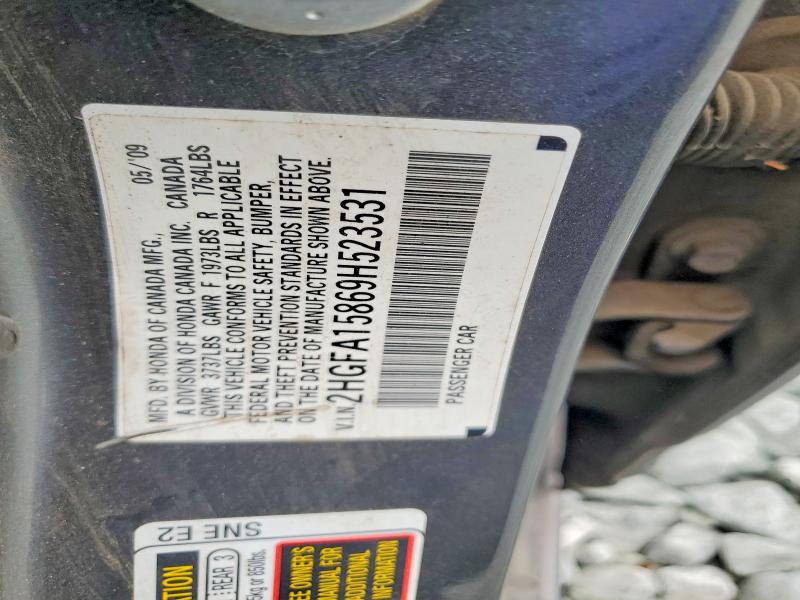 Продаж на аукціоні авто 2009 Honda Civic, vin: 2HGFA15869H523531, номер лоту: 78890045