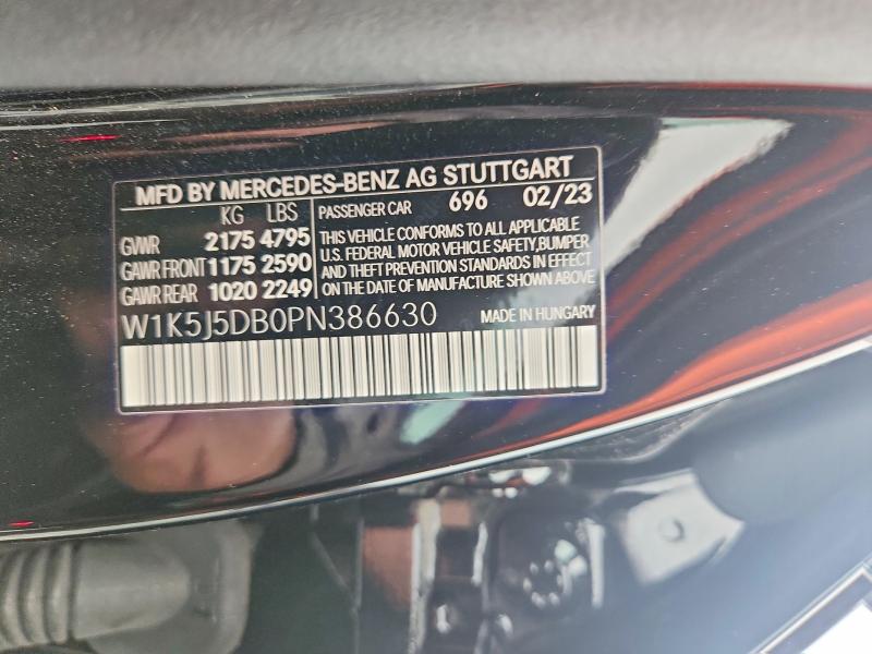 2023 Mercedes-benz Cla მანქანა იყიდება აუქციონზე, vin: W1K5J5DB0PN386630, აუქციონის ნომერი: 77960145