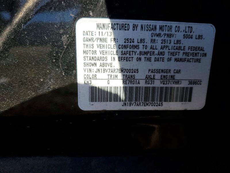 76583175 :رقم المزاد ، JN1BV7AR7EM700245 vin ، 2014 Infiniti Q50 مزاد بيع