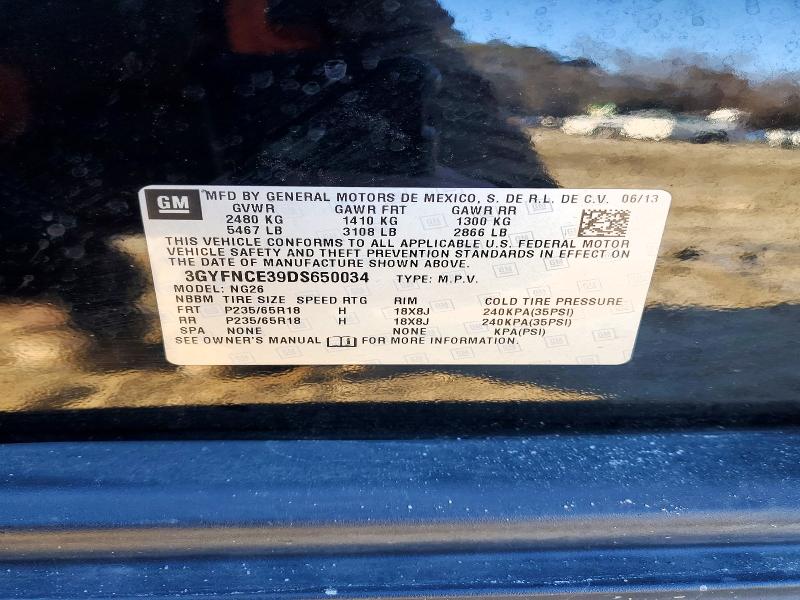 2013 Cadillac Srx მანქანა იყიდება აუქციონზე, vin: 3GYFNCE39DS650034, აუქციონის ნომერი: 75405435
