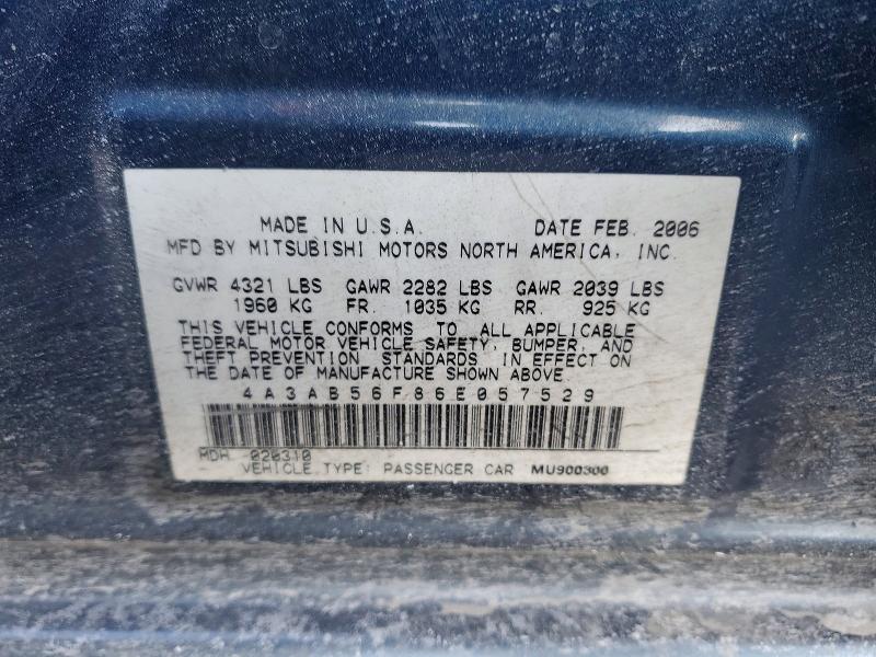 Продаж на аукціоні авто 2006 Mitsubishi Galant, vin: 4A3AB56F86E057529, номер лоту: 76485195