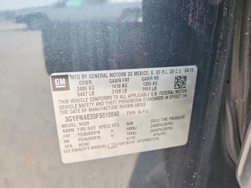 Продажа на аукционе авто 2015 Cadillac Srx, vin: 3GYFNAE33FS619840, номер лота: 77374395