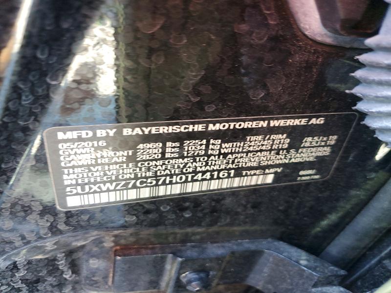 Aukcja sprzedaży 2017 Bmw X3, vin: 5UXWZ7C57H0T44161, numer aukcji: 75305255