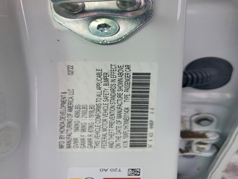Продажа на аукционе авто 2022 Honda Civic, vin: 19XFL1H7XNE011434, номер лота: 76122985